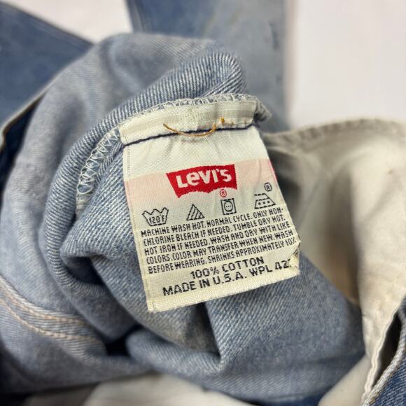 Vintage 90s Levi's 501 Straight Leg Jeans Made in USA 35x28.5 Distressed - Picture 10 of 12